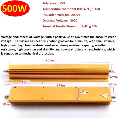 5W 10W -500W Watt Hochleistungs Aluminiumgehäuse drahtgewickelter Metallwiderstand 0,1Ω - 10KΩ - Bild 20 von 28