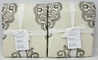New~Pottery Barn~ 2 Asher Medallion  BLACKOUT Curtains Drapes~50x85~Gray
