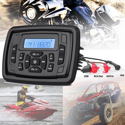 Boat Stereo with Speakers Marine Waterproof Bluetooth Audio Package for ATV UTV - Picture 5 of 21