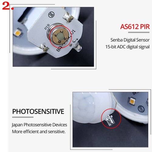 1-12x 12W LED PIR Sensor Motion Smart Bulb E27/B22 Lamp Globe Energy Save Light - Picture 8 of 15
