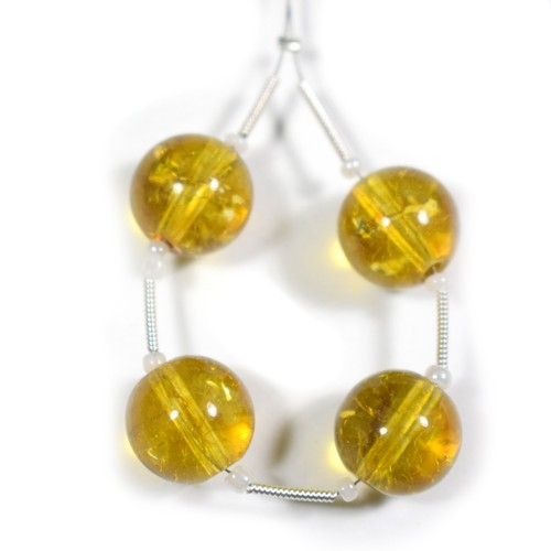 AAA+ Yellow Citrine 12MM Round Smooth 3.5" Gemstone Loose Beads Jewelry Making - Picture 3 of 4