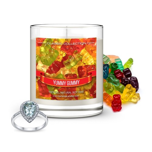 DANIELLA'S CANDLES Yummy Gummy Jewelry Surprise Candle, 11 oz, Perfect Gift - Picture 2 of 6