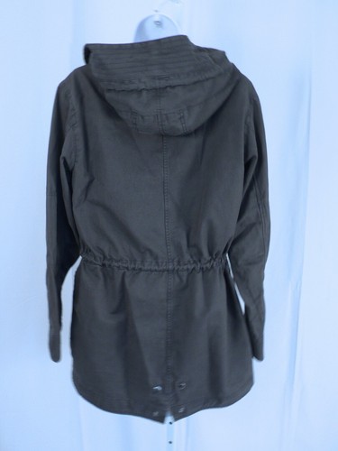 Abrigo con capucha extraíble de algodón marrón edición exterior para mujer talla S - Imagen 7 de 12