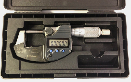 Mitutoyo 395-351 Spherical Face Micrometer, 0-1"/0-25mm Range,.00005"/0.001mm - Picture 1 of 4