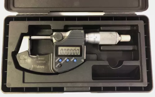 Mitutoyo 395-351 Spherical Face Micrometer, 0-1"/0-25mm Range,.00005"/0.001mm
