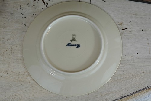 Heinrich & Co Selb 1939 Kuchenteller 16,7cm Ø Elfenbein "Rosemary" Art Deco - Picture 4 of 5