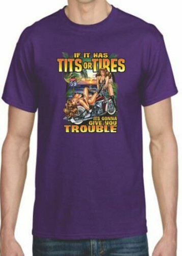 DryBlend® T-Shirt für Erwachsene - (TITS OR REIFEN - BIKER / CHOPPER / CRACK OF DAWN PIN-U - Bild 14 von 41