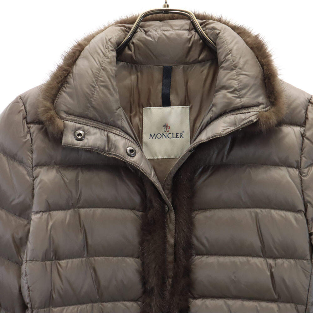 ジャケット・アウター MONCLER MINK FUR DOWN JACKET MONCLER Hungarian Down Jacket 0 Greige With Mink Fur Templez