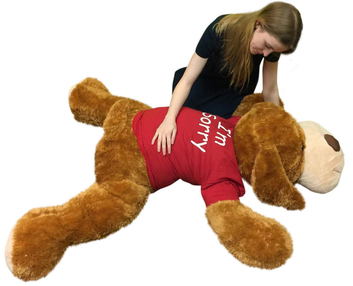 I'm Sorry Giant Stuffed Puppy Dog 5 Feet Long Long Feet Braun Soft Wears I'M SORRY T-shirt 1db326 I'm Sorry Giant Stuffed Puppy Dog 5 Feet Long Long Feet Braun Soft Wears I'M SORRY T-shirt 1db326