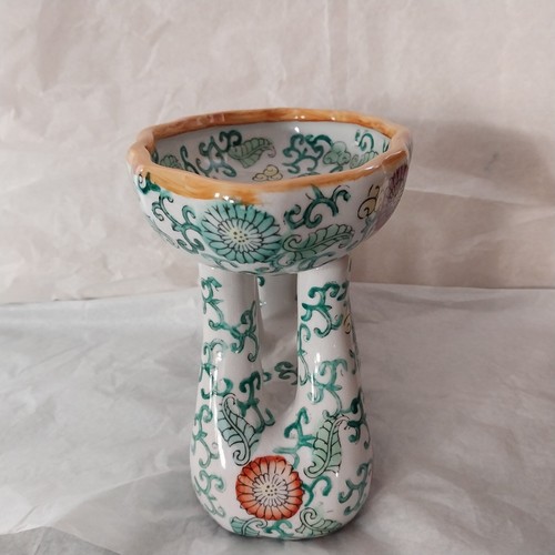 Vtg Chinoiserie Multicolor Monkey Holding Soap Bowl Trinket Dish Figurine 6"Tall - Picture 7 of 10