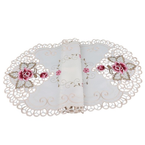 White Vintage Lace Tablecloth Floral Table Runner Cloth Cover Wedding Party - Picture 17 of 24