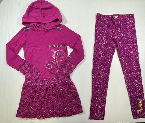Naartjie Girls Youth Cotton Berry Long Sleeve Hooded Dress Legging Pant Set 9