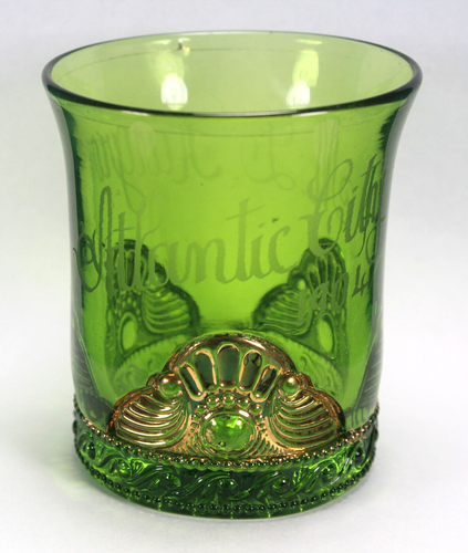 Set of Four Atlantic City Antique Souvenir Green Glassware Tableware 1900 - 1904 - Picture 2 of 15