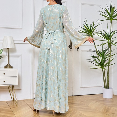Women Dubai Abaya Dress Muslim Islam Maxi Kaftan Gown Jilbab Party Ramadan Robe - Picture 15 of 18