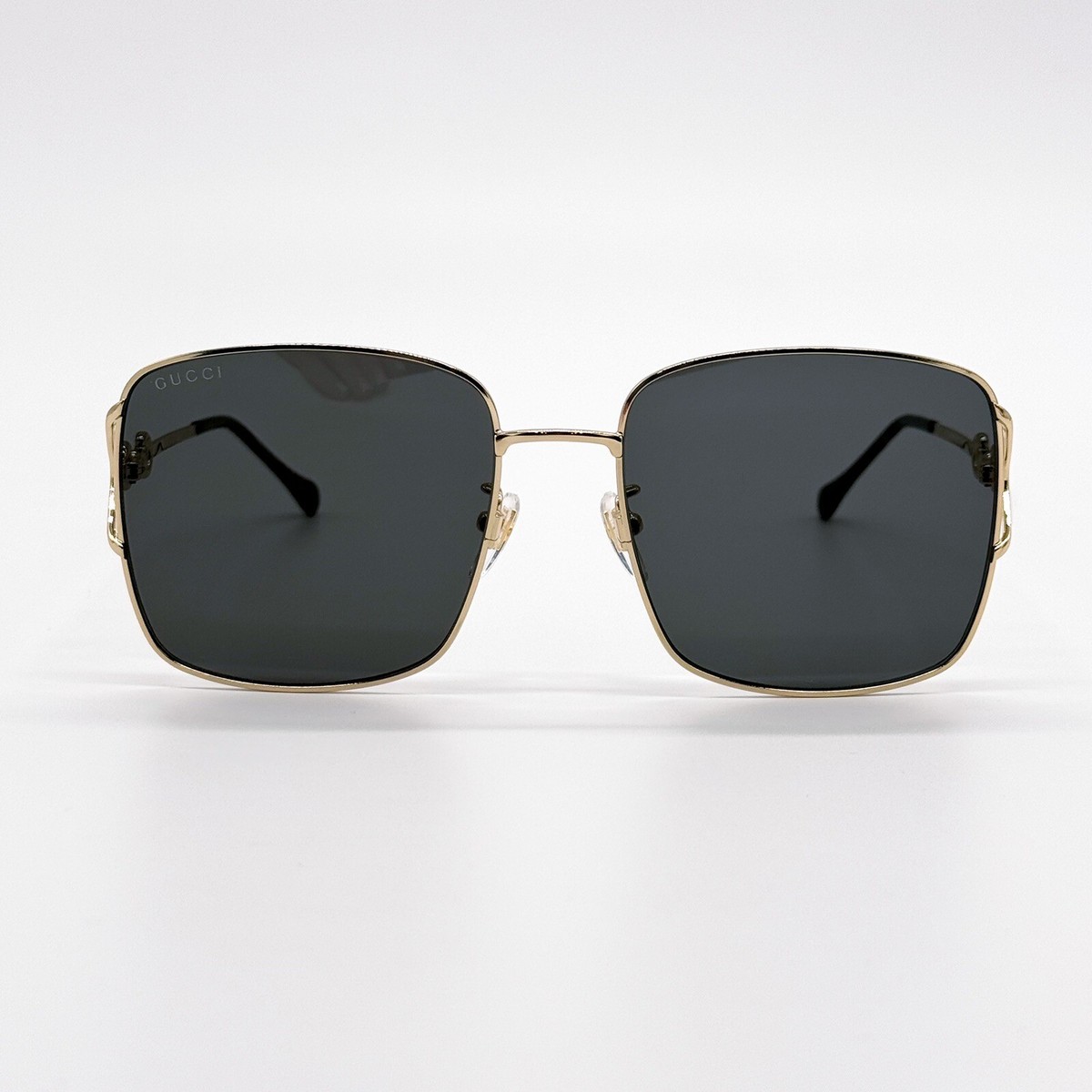 サングラス Gucci Sunglasses GG1018SK 001 Asian Fit l NEW GUCCI GG1018SK 001 SQUARE GOLD GREY WOMEN SUNGLASSES