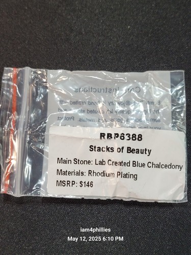 Bomb Party RBP6388, Stacks of Beauty - Gr. 11 Lab Blue Chalcedon Rhodiniert - Bild 4 von 5