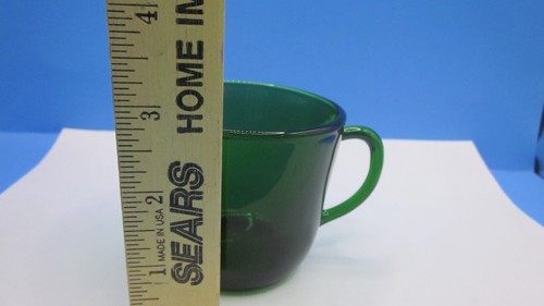 Anchor Hockings set of 2 Emerald Green Tea Cups Vintage - Picture 9 of 9