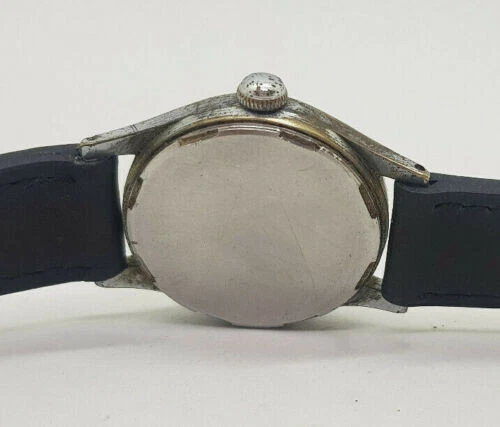 RELOJ HOMBRE RARO VINTAGE ENICAR ESFERA PLATEADA ORIGINAL CUERDA MANUAL Foto 3 de 4