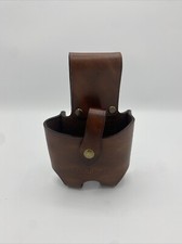 TOURBON Large Size Leather Tape Measure Holder Tool 6.5" * 4.5" * 1.9", Brown 