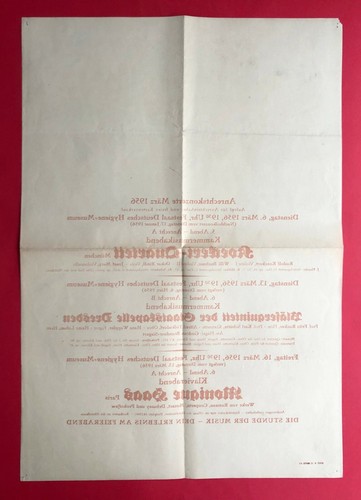 Original DDR Plakat A2 Format 1956 Hygiene Museum Dresden Stunde Musik ( F20555 - Bild 2 von 2