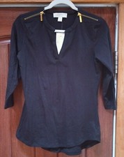 NWT LADIES MICHAEL KORS SIZE MEDIUM BLACK PULL OVER TOP MSRP 69.50