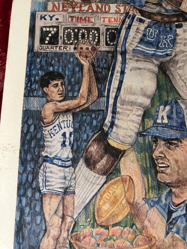 1977 Signed & Numbered Mark C. Wiedmer Kentucky Heroes Print Kentucky Wildcats - Picture 7 of 12