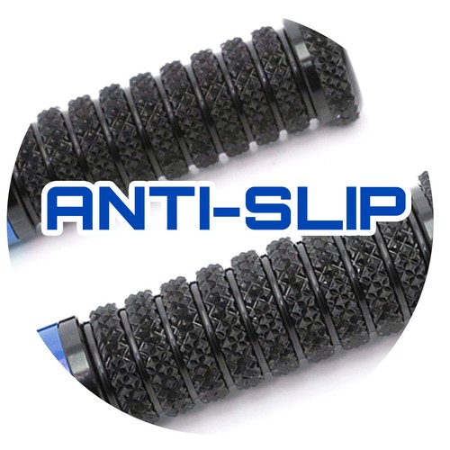 RRING Blue Grip Front Foot Pegs For BMW K1300R / S 09 10 11 12 13 14 15 16 - Picture 3 of 5