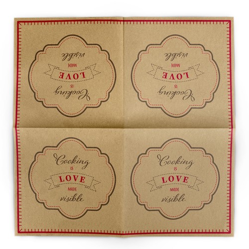 Serviette Cooking is Love aus Linclass® Airlaid 40 x 40 cm, 12 Stück - Bild 4 von 5