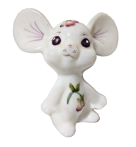 Fenton - Milchglas - lila Stiefmütterchen - handbemalt & signiert Maus - 1996 - W110