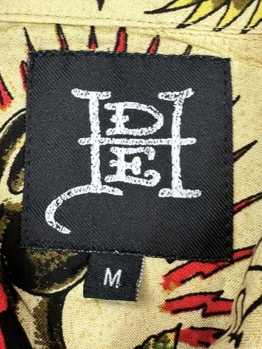 Camicia da uomo Ed Hardy taglia media stampa tatuaggio 100% viscosa manica corta bottoni - Foto 7 di 9