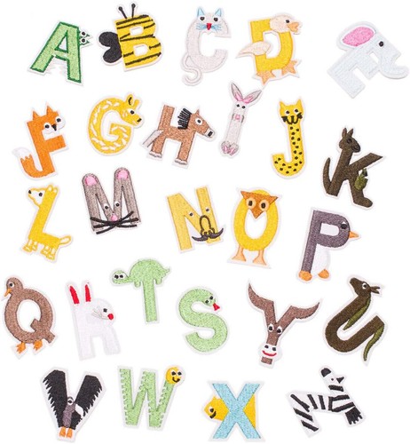 26pcs A-Z Alphabet Letters Patches Iron on Applique Sewing Badge DIY Clothing - Picture 22 of 68