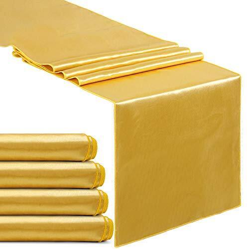 Set of 5 Satin Table Runners 12x108 inch Table Runner for 12x108-5 Pack Gold - Bild 1 von 6