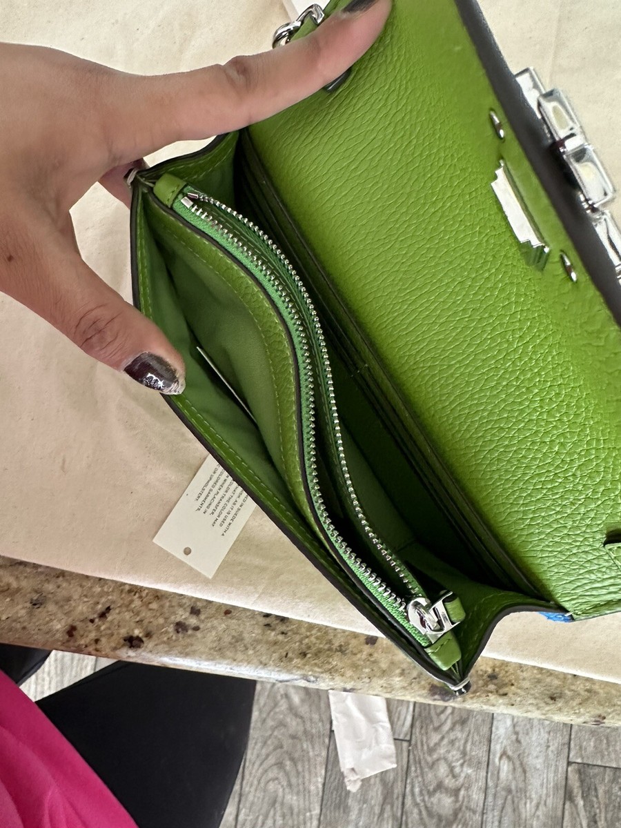 New Tory Burch BRITTEN COLOR BLOCK CHAIN WALLET W. WRISTLET