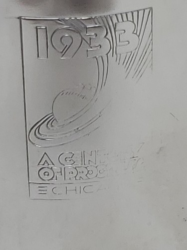 Souvenirbecher 1933 Chicago Weltausstellung Ein Jahrhundert des Fortschritts Reisebau Cup - Bild 12 von 16
