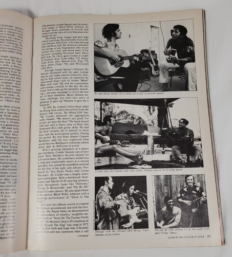 Guitar Player March 1980 Ry Cooder Larry Graham Winnie Winston Herb Ellis - Picture 10 of 11