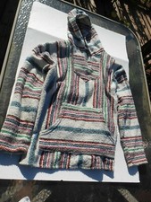 Vintage Parka Outdoor Jacket Hooded Drug Rug Boho Jacket Hippy Size L