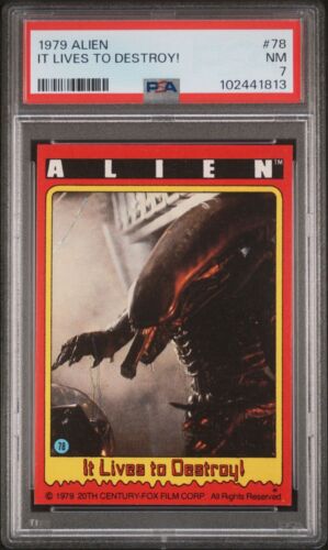 1979 Topps Alien - 78 Xenomorph / It Lives to Destroy! - PSA 7 NM - Picture 3 of 4