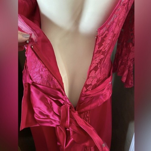 J.C. Penney Vintage 80s Pink Lace Satin Party Prom Dress size 7/8 - Picture 13 of 18