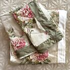 New Vtg Holly Linens Duvet Sham Set Cottage Rose Floral Cotton Jacquard F/Q Usa