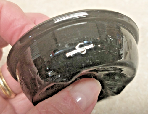 Antique 6 holes 2 1/4" Black Amethyst Glass Floral Frog Pat. April 11, 1916 - Picture 10 of 10