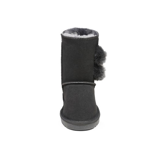 Kids Boys Girls Snow Boots Genuine Sheepskin Fur Lined Winter Warm Mid Calf Boot - Picture 52 of 69