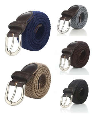 Gelante Children/'s Kids Child Canvas Elastic Fabric Woven Stretch Braided Belts