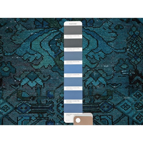 2'x3' Teal Overdyed Vintage Zoroastrian Stone Washed Wool Hand Knotted Rug R845 - Picture 4 of 7
