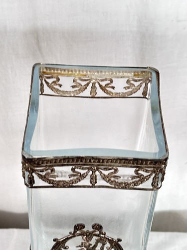 Jugendstil Glasvase Topas aus Portugal und Silberfassung - Bild 6 von 7