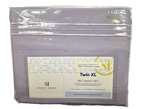 New Sweet Home Collection Purple Soft Twin XL 3 Pc Sheet Set - Picture 6 of 6