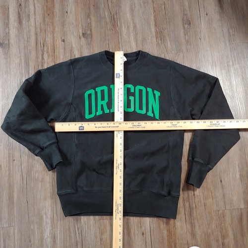 Men's Champion Black Oregon Ducks Arch Reverse Weave Pullover Sweatshirt SZ S - Picture 2 of 4