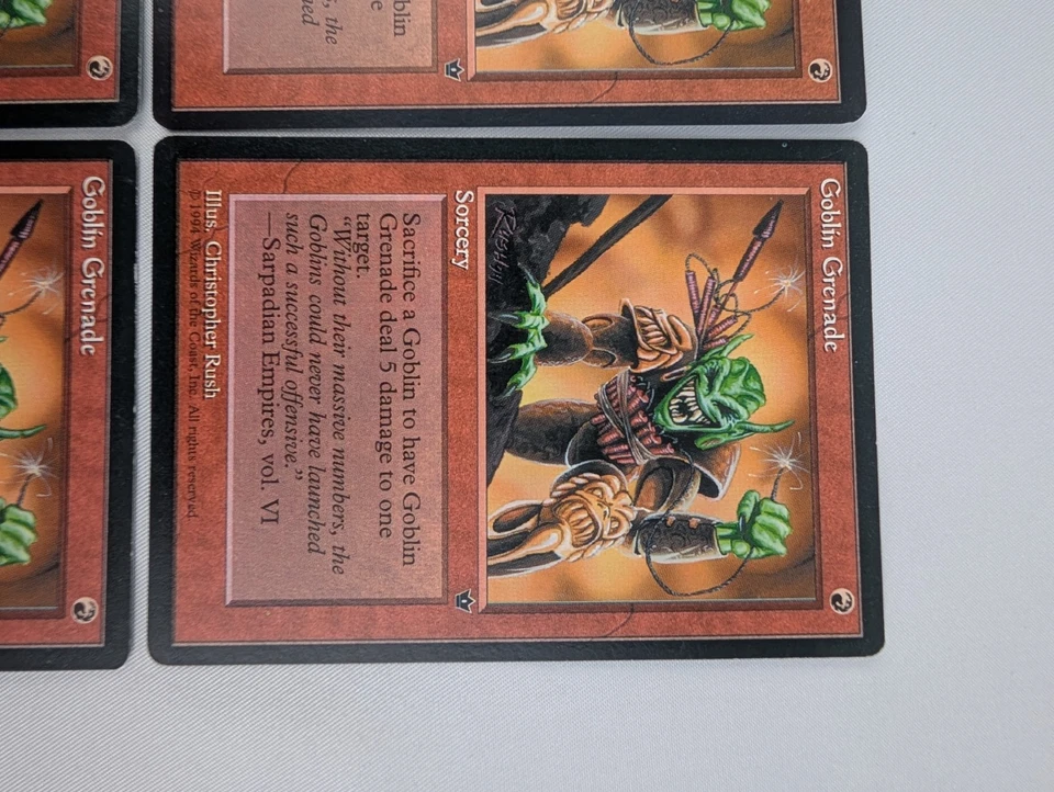 x4 MTG Goblin Grenade LP Fallen Empires Magic the Gathering 1994 94 Rush - Image 3 of 4