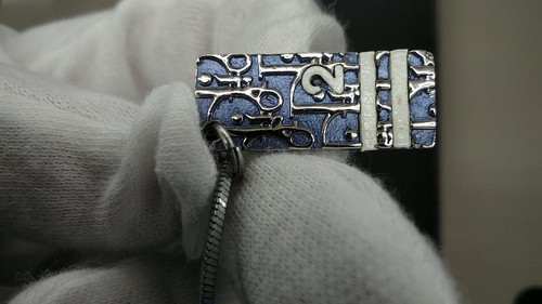 Christian Dior No. 2 Trotter Plate Blue Necklace - Picture 13 of 20