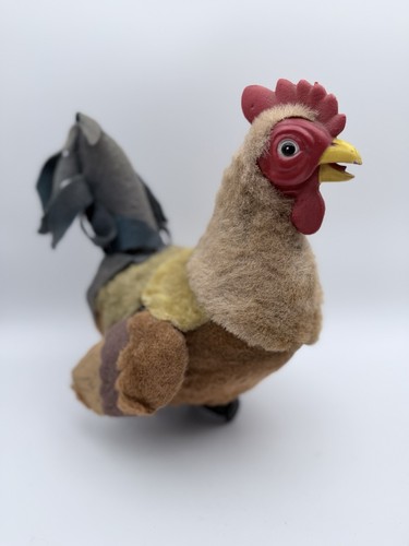 Vintage 60er 11 Zoll batteriebetrieben Marx Brewster der Hahn Fell Huhn Spielzeug - Bild 2 von 5