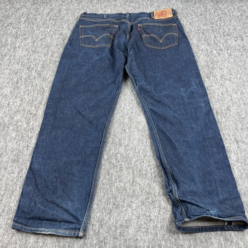 Levis 501 Jeans Mens 42x32(40x32 fit) Blue Straight Leg Button Fly Denim Pants - Picture 10 of 22